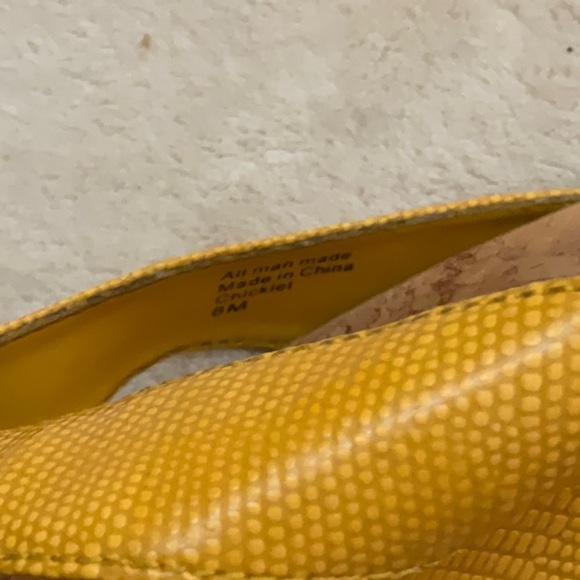 Yellow and Brown Sandals with Cork Footbed - Picture 7 of 8